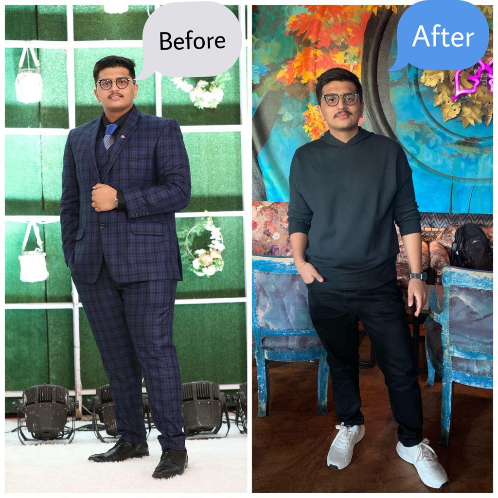 Weight loss transformation of a client 